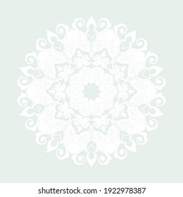 Dekorativer heller Hintergrund mit ornamentalem Rundmuster. Kartenvorlagendesign. Vektorgrafik.