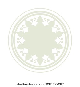 Decorative light background with ornamental round pattern. Card template design. Vector illustration.