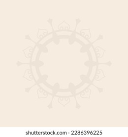 Fondo beige claro decorativo con motivos circulares ornamentales. Diseño de plantilla de tarjeta. Ilustración vectorial.