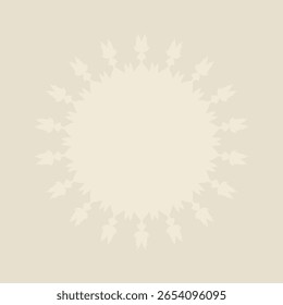 Fondo beige claro decorativo con patrón redondo ornamental. Diseño de Plantilla de tarjeta. Ilustración vectorial.