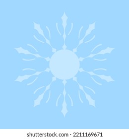Decorative light blue background with ornamental round pattern. Card template design. Vector illustration.