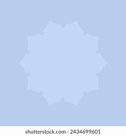 Decorative light blue background with ornamental round pattern. Card template design. Vector illustration.