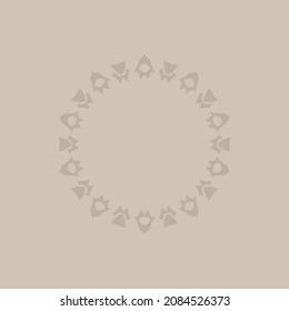Decorative light brown background with ornamental circular pattern. Card template design. Vector illustration.