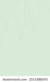 Dekorativer hellgrüner Hintergrund mit Zweig. Kartenvorlagendesign. Vektorgrafik.