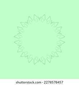 Decorative light green background with ornamental circular pattern. Card template design. Vector illustration.