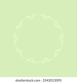 Fondo verde claro decorativo con patrón circular ornamental. Diseño de Plantilla de tarjeta. Ilustración vectorial.