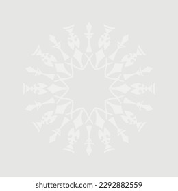 Fondo gris claro decorativo con motivos ornamentales redondos. Diseño de plantilla de tarjeta. Ilustración vectorial.