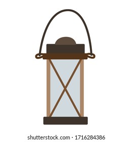 Decorative light kerosene lamp. Scandinavian style. Simple vector illustration.