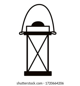 Decorative light kerosene lamp. Scandinavian style. Simple vector illustration.