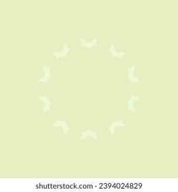 Decorative light olive green background with ornamental circular pattern. Card template design. Vector illustration.