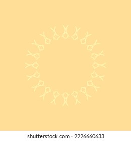 Decorative light orange background with ornamental circular pattern. Card template design. Vector illustration.