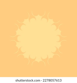 Decorative light orange background with ornamental round pattern. Card template design. Vector illustration.