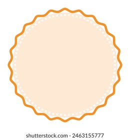 Dekorativer heller orangefarbener runder Rahmen schlichter Aufkleber-Rand mit zarten Details Design