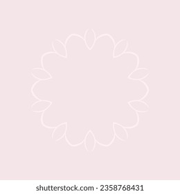 Dekorativer, hellrosa Hintergrund mit ornamentalem, kreisförmigem Muster. Kartenvorlagendesign. Vektorgrafik.