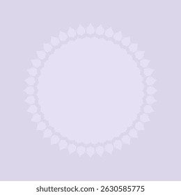 Decorative light purple background with ornamental round pattern. Card template design. Vector illustration.