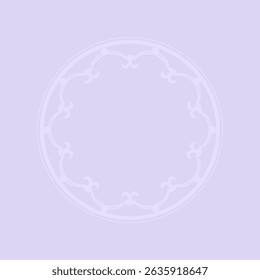 Decorative light purple background with ornamental circular pattern. Card template design. Vector illustration.