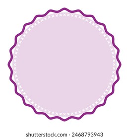 Borde de pegatina simple de marco redondo púrpura claro decorativo con delicados detalles Diseño