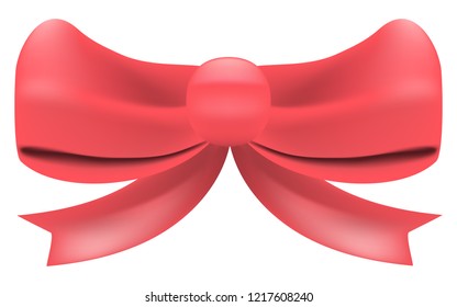 Decorative light red bows.Decorative light red bow. Gift decoration illustration
