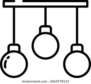 Decorative lights outline icon vector illustration