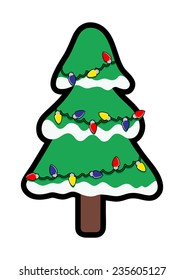 Decorative Lights Snow Christmas Tree