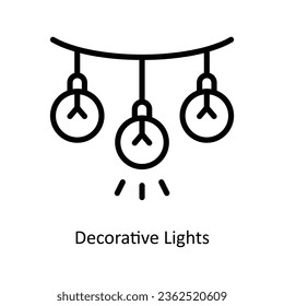 Decorative Lights vector  outline Icon Design illustration. Event Management Symbol on White background EPS 10 File