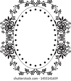 Decorative line art frame for design template, for invitations and greeting cards. Vector