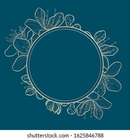 Decorative line art frame for design template. Vector illustration.