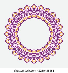 Marco decorativo de líneas de arte para la plantilla de diseño. Elegante elemento vector estilo oriental, lugar para texto. Borde floral de contorno dorado. Ilustración de encaje para invitaciones y tarjetas de felicitación