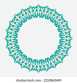 Decorative line art frame for design template. Elegant vector element Eastern style, place for text. retro outline floral border. Lace illustration for invitations and greeting cards