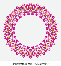Decorative line art frame for design template. Elegant vector element Eastern style, place for text. Lace illustration for invitations and greeting card