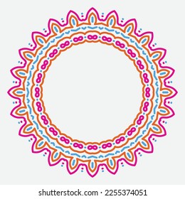 Decorative line art frame for design template. Elegant vector element Eastern style, place for text. Lace illustration for invitations and greeting card
