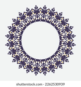 Decorative line art frame for design template. Elegant vector element Eastern style, place for text. elegant color outline floral border. Lace illustration for invitations and greeting cards