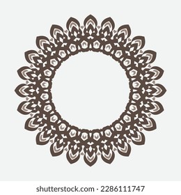 Decorative line art frame for design template. Elegant vector element Eastern style, place for text. Golden outline floral border. Lace illustration for invitations and greeting cards