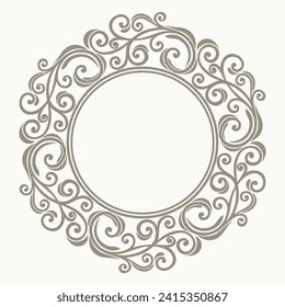 Marco decorativo de líneas de arte para la plantilla de diseño. Elegante elemento vector estilo oriental, lugar para texto. Ilustración de encaje para invitaciones y tarjetas de felicitación