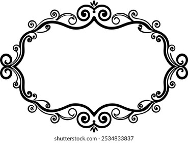 Decorative Line Art Frame isolated on a white background. vector illustration for invitations and greeting cards.