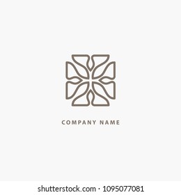 Decorative line art frames for design template. Elegant element. Golden floral border. Lace illustration for invitations and greeting cards. Ornament abstract logo. Vector, round decorative sign.