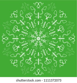Decorative line art frames for design template. Elegant element for design, place for text. green background outline floral border. Lace vector illustration for invitations 