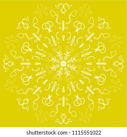 Decorative line art frames for design template. Elegant element for design, place for text. background yellow outline floral border. Lace vector illustration for invitations 