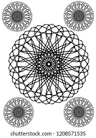 Decorative line art frames for design template. Elegant vector element in Eastern style, place for text.  outline floral border. Lace for invitations and greeting cards.