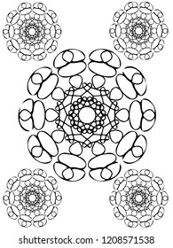 Decorative line art frames for design template. Elegant vector element in Eastern style, place for text.  outline floral border. Lace for invitations and greeting cards.