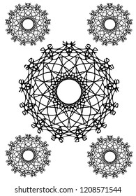 Decorative line art frames for design template. Elegant vector element in Eastern style, place for text.  outline floral border. Lace for invitations and greeting cards.