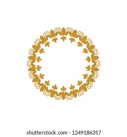 Decorative line art frames for design template. Elegant element for design in Eastern style, place for text. Golden outline floral border. Lace illustration for invitations and greeting cards.