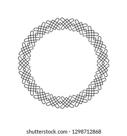 Decorative line art frames for design template. Elegant element for design in Eastern style, place for text. Black outline floral border. Lace vector illustration for invitations and greeting cards.
