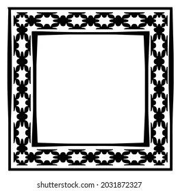 Decorative line art frames for design template. Elegant element for design in Eastern style, place for text. Black outline floral 

border. Lace vector illustration for invitations and greeting cards