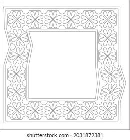 Decorative line art frames for design template. Elegant element for design in Eastern style, place for text. Black outline floral 

border. Lace vector illustration for invitations and greeting cards