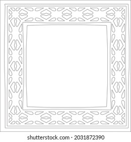 Decorative line art frames for design template. Elegant element for design in Eastern style, place for text. Black outline floral 

border. Lace vector illustration for invitations and greeting cards
