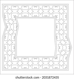 Decorative line art frames for design template. Elegant element for design in Eastern style, place for text. Black outline floral 

border. Lace vector illustration for invitations and greeting cards