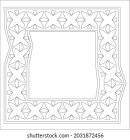 Decorative line art frames for design template. Elegant element for design in Eastern style, place for text. Black outline floral 

border. Lace vector illustration for invitations and greeting cards