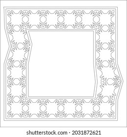 Decorative line art frames for design template. Elegant element for design in Eastern style, place for text. Black outline floral 

border. Lace vector illustration for invitations and greeting cards