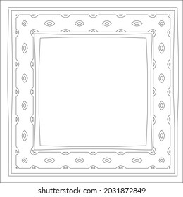 Decorative line art frames for design template. Elegant element for design in Eastern style, place for text. Black outline floral 

border. Lace vector illustration for invitations and greeting cards